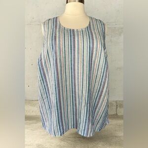 NWT!Maggie Barnes Multicolor Striped Tank Top Size 3X